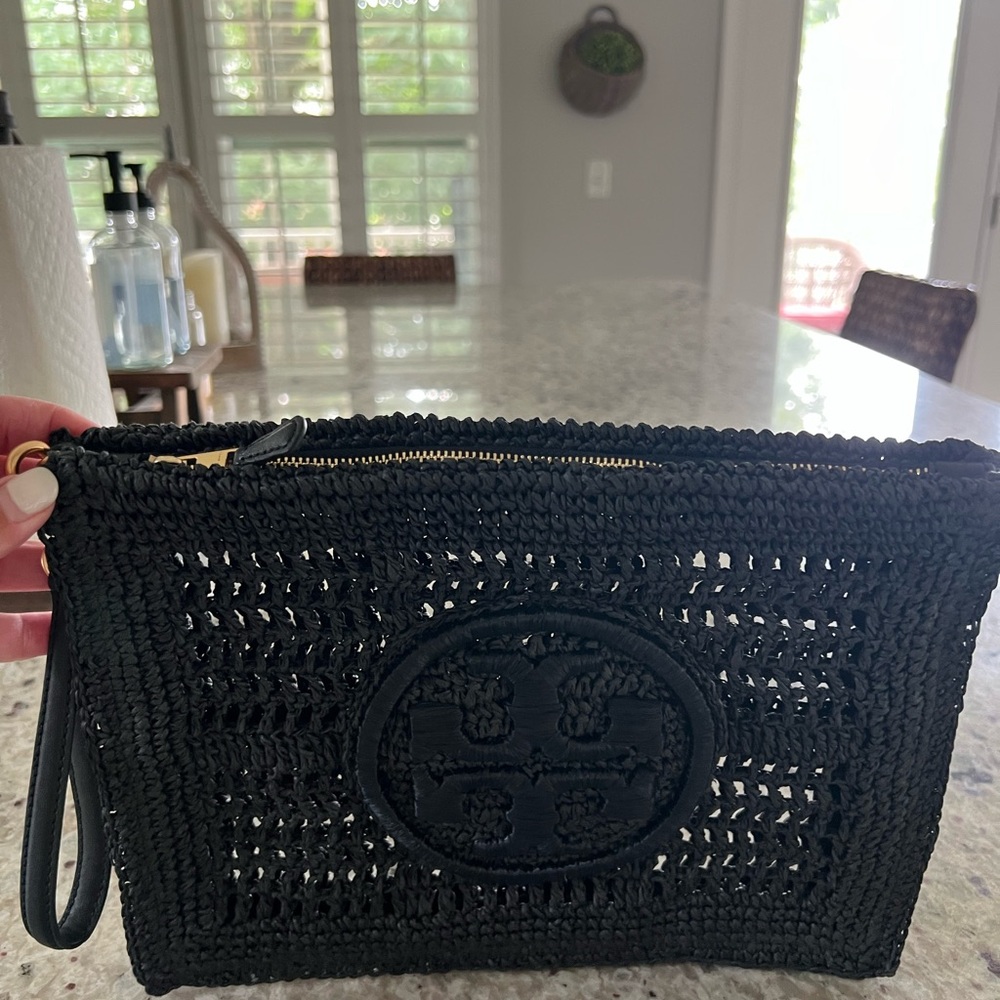 Tory Burch Black Crochet Pouch